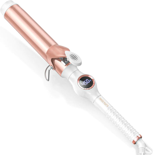 WEEYUM 1 1/2 Inch Curling Iron Large Barrel Curling Wand for Hair Ceramic Tourmaline Hair Curling Iron Double Voltage(100-240V)