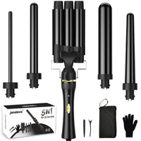5-in-1 Salon-Grade Ceramic Curling Wand Set – Smooth, Defined Curls in Minutes