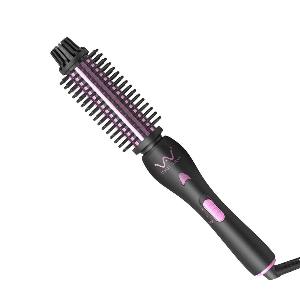 VAV Curling Iron Ceramic Negative Ionic Curling Wand Professional Dual Voltage Instant Heat Up Hair Curler Anti-Scald Curling Brush with Two Heat Settings